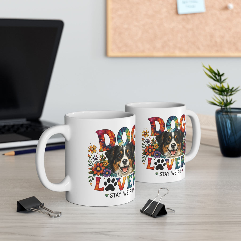 Dog Lover Ceramic Mug | Colorful Floral Dog Gift | 11oz 15oz