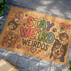 Stay Weird Weirdos Pet Doormat | Colorful Dog & Cat Welcome Mat | Funny Pet Lover Door Mat