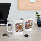 bee happy| hippie crazy | Colorful Boho Coffee Cup | (11oz & 15oz)