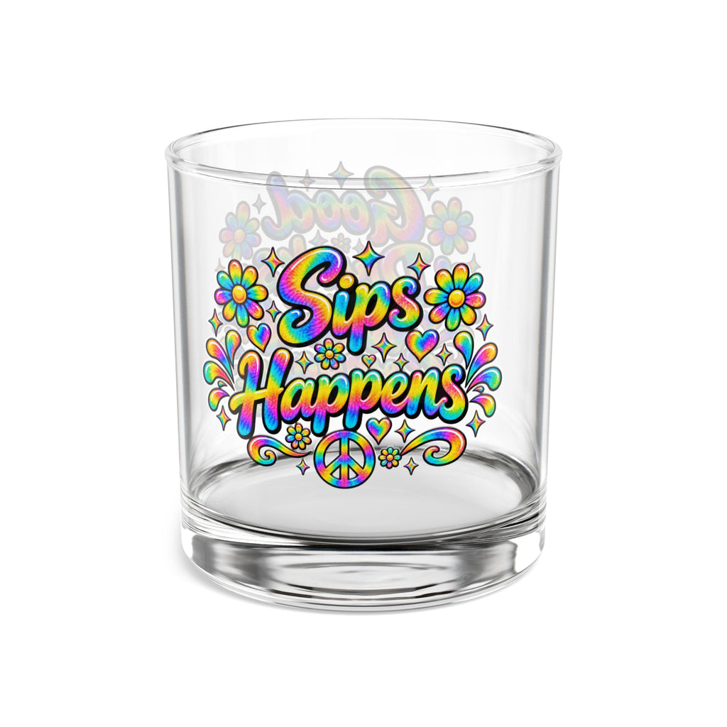 Good Drinks Weird Company 10oz Rocks Glass — Colorful Psychedelic Bar Glass