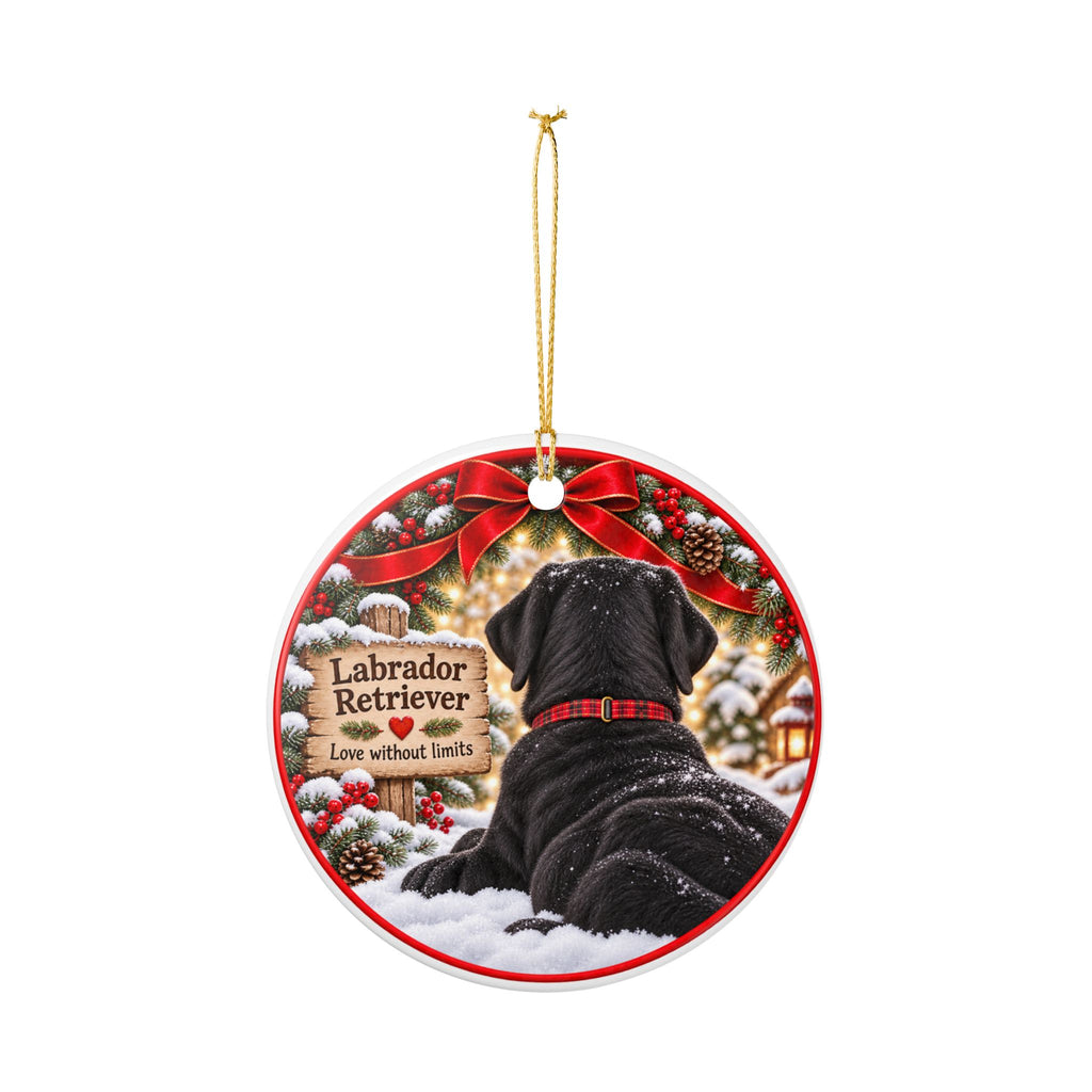 Labrador Retriever Ceramic Christmas Ornament — "Love without limits" Dog Memorial Gift