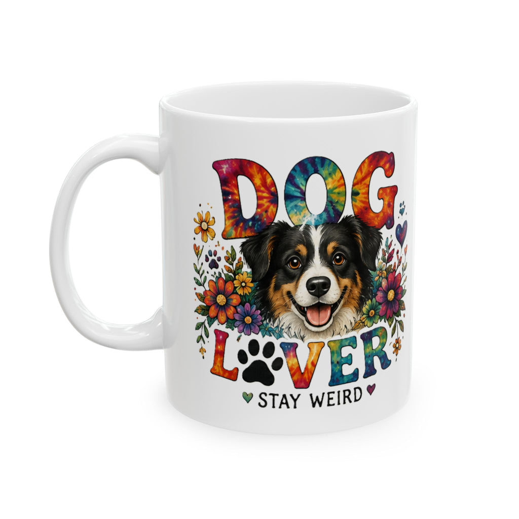 Dog Lover Ceramic Mug | Colorful Floral Dog Gift | 11oz 15oz