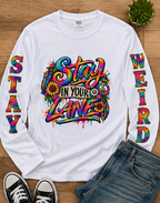 Stay In Your Lane Long Sleeve Shirt | Colorful Floral Typography