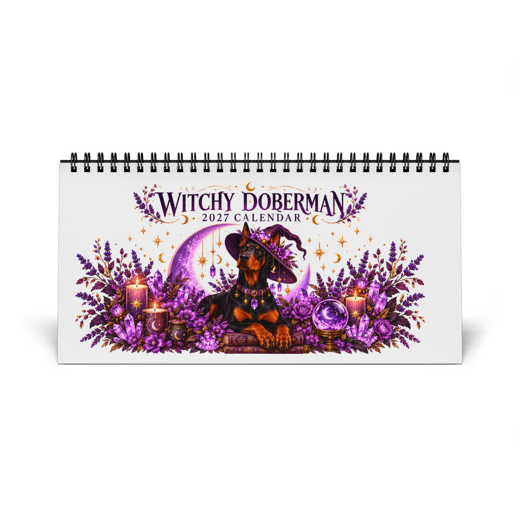 Copy of Witchy Doberman 2027 Desktop Calendar | 10 x 5 Desk Calendar