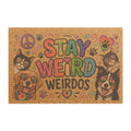 Stay Weird Weirdos Pet Doormat | Colorful Dog & Cat Welcome Mat | Funny Pet Lover Door Mat