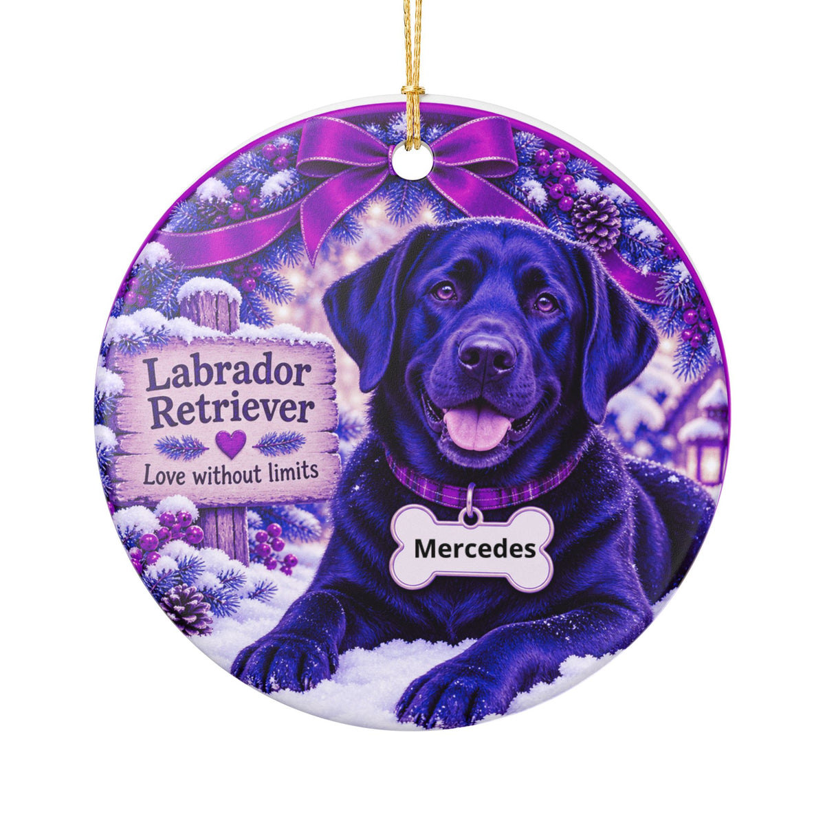 Personalized Labrador Retriever - Christmas Ornament - Custom Name Ornament
