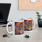 Good Vibes Only Sunflower Mug | Colorful Hippie Peace Sign Coffee Cup | Boho Gift | 11oz & 15oz
