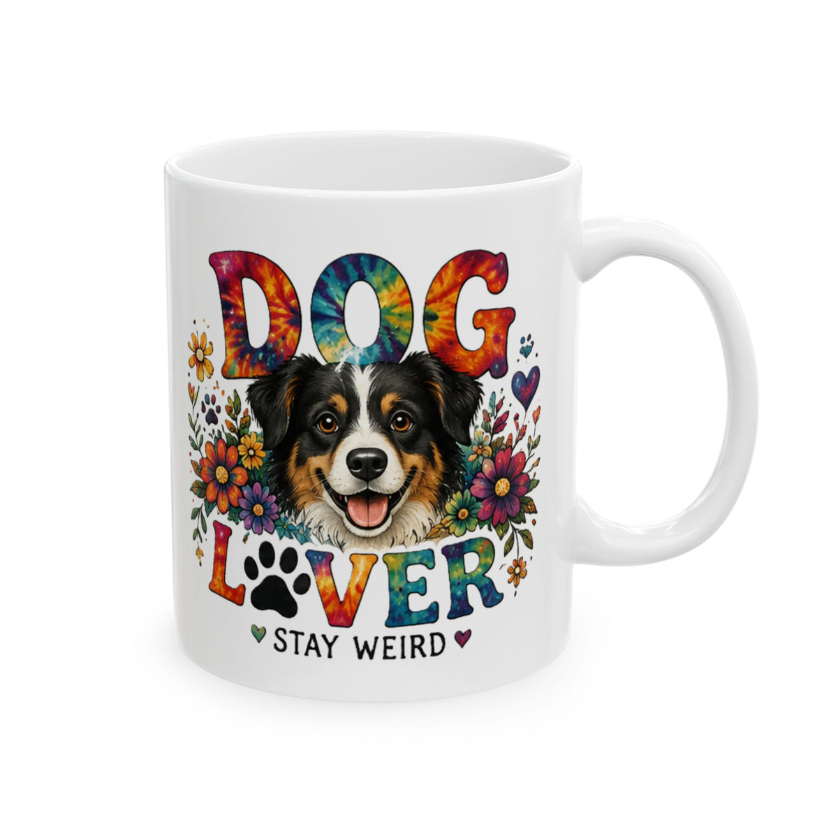 Dog Lover Ceramic Mug | Colorful Floral Dog Gift | 11oz 15oz