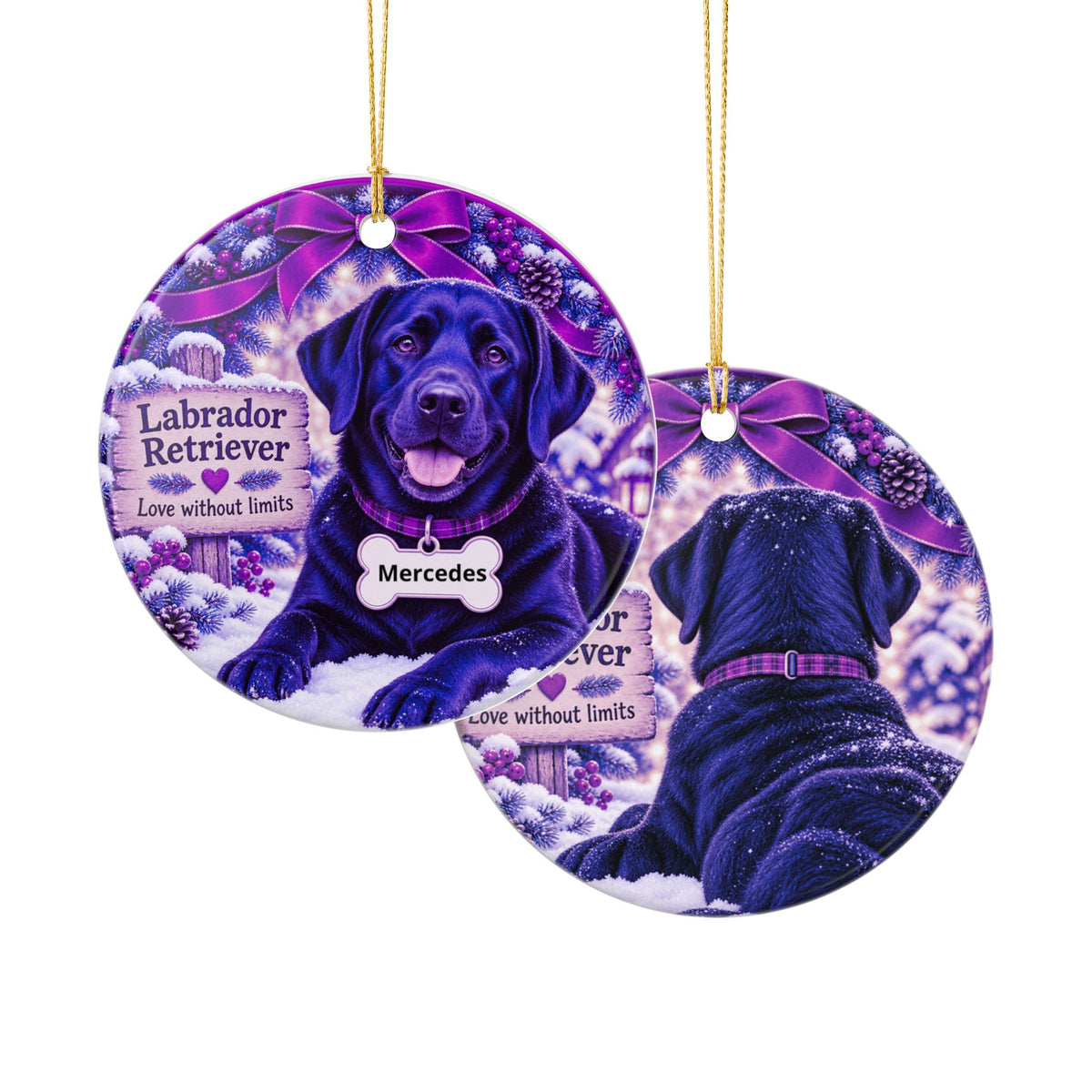 Personalized Labrador Retriever - Christmas Ornament - Custom Name Ornament