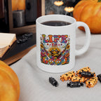 bee happy| hippie crazy | Colorful Boho Coffee Cup | (11oz & 15oz)
