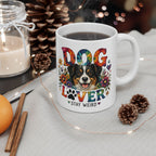 Dog Lover Ceramic Mug | Colorful Floral Dog Gift | 11oz 15oz